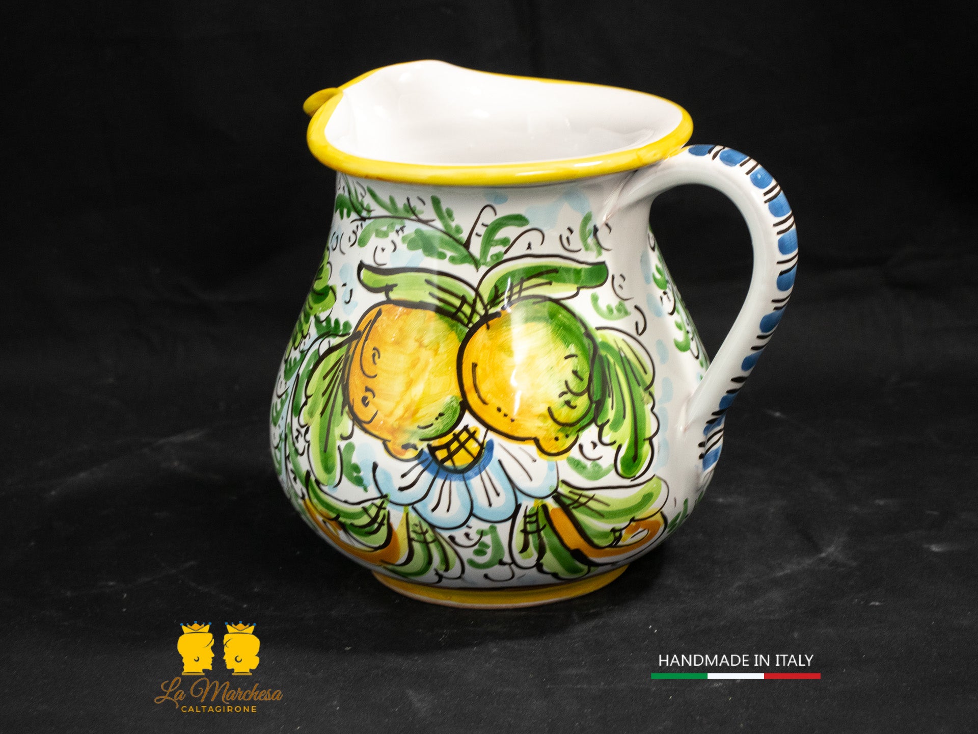Brocca in Ceramica di Caltagirone decorato Caraffa 1L decorata