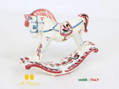 Cavalluccio a Dondolo Colorato bomboniera in Ceramica di Caltagirone