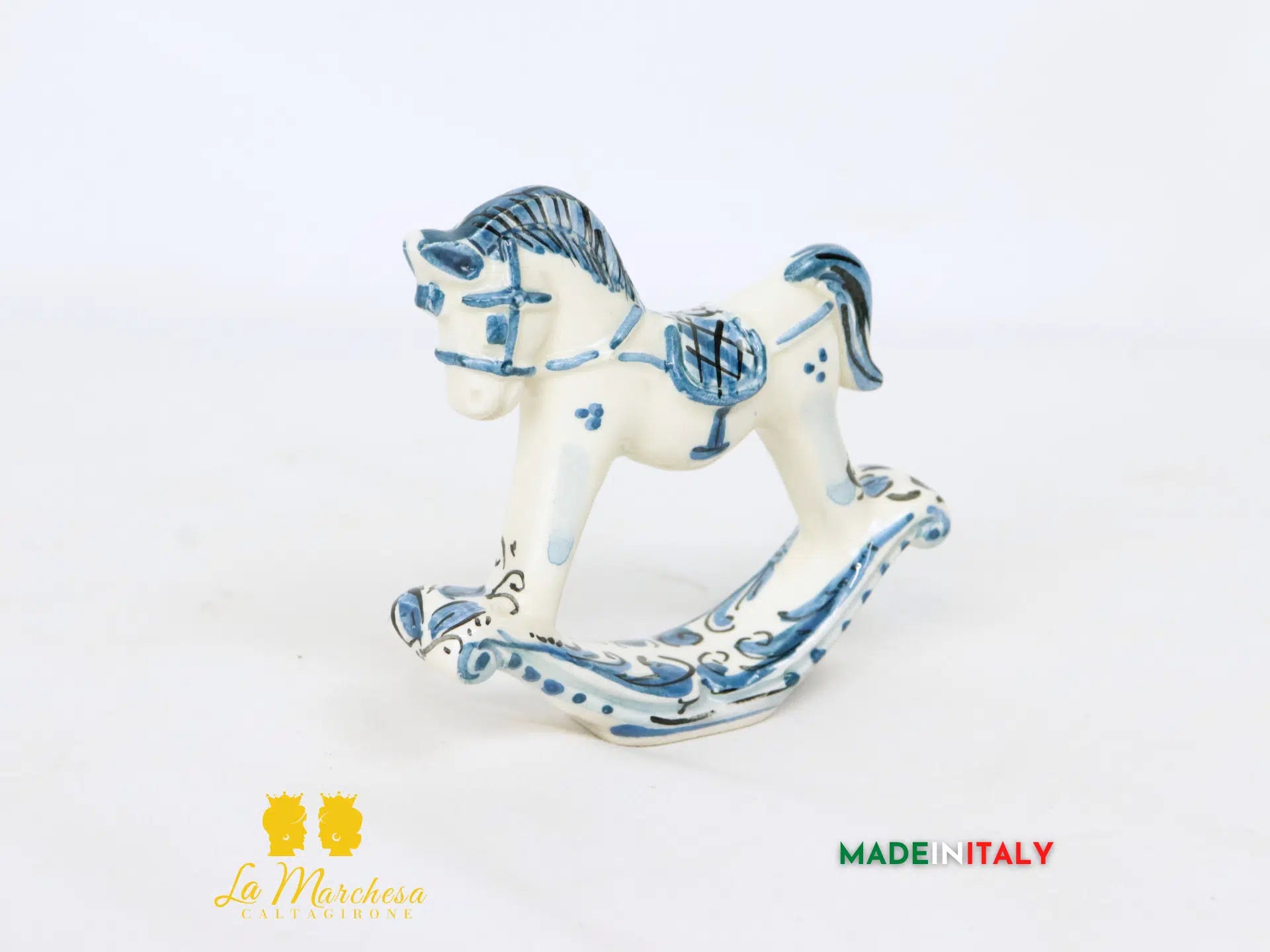 cavallo a Dondolo Colorato bomboniera in Ceramica di Caltagirone