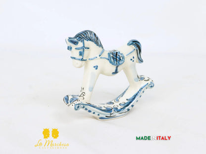 cavallo a Dondolo Colorato bomboniera in Ceramica di Caltagirone