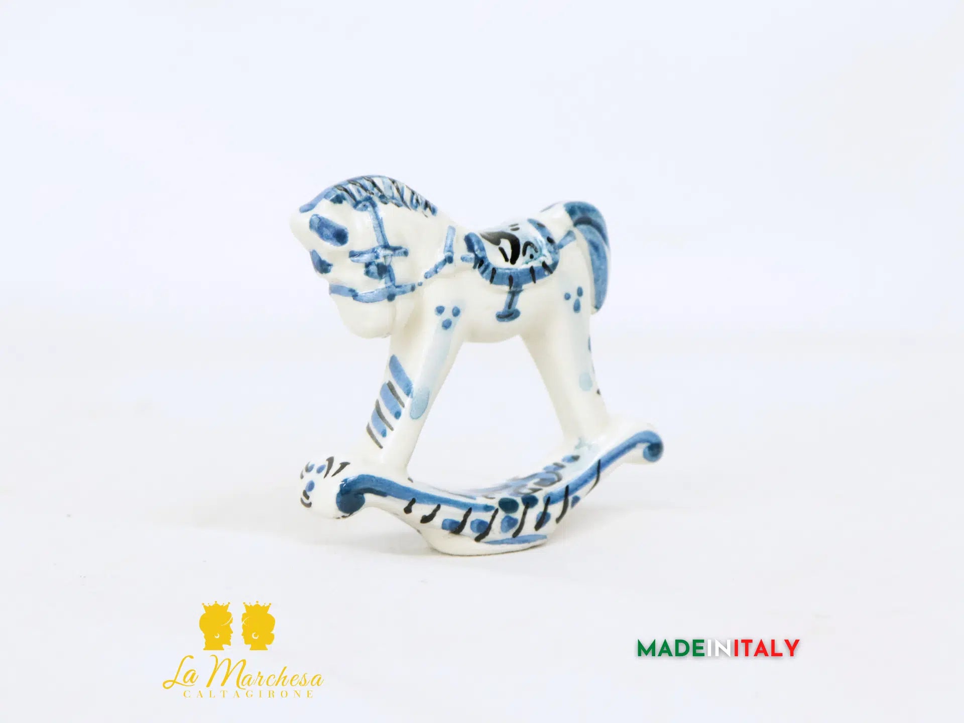 Cavalluccio a Dondolo Colorato bomboniera in Ceramica di Caltagirone