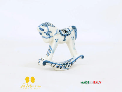 Cavalluccio a Dondolo Colorato bomboniera in Ceramica di Caltagirone