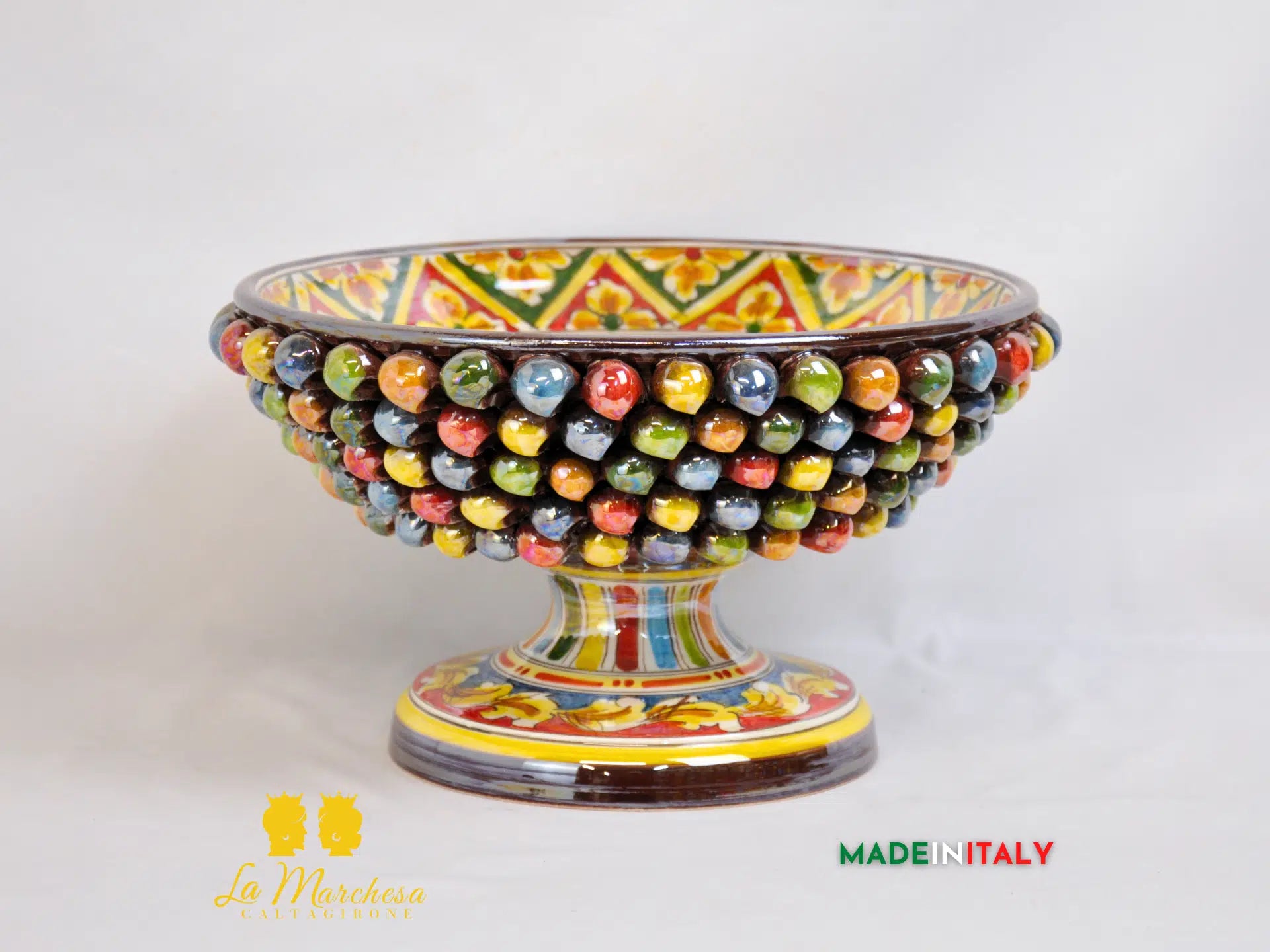 Cetrotavola Madreperla in Ceramica di Caltagirone 32cm - Vari Colori