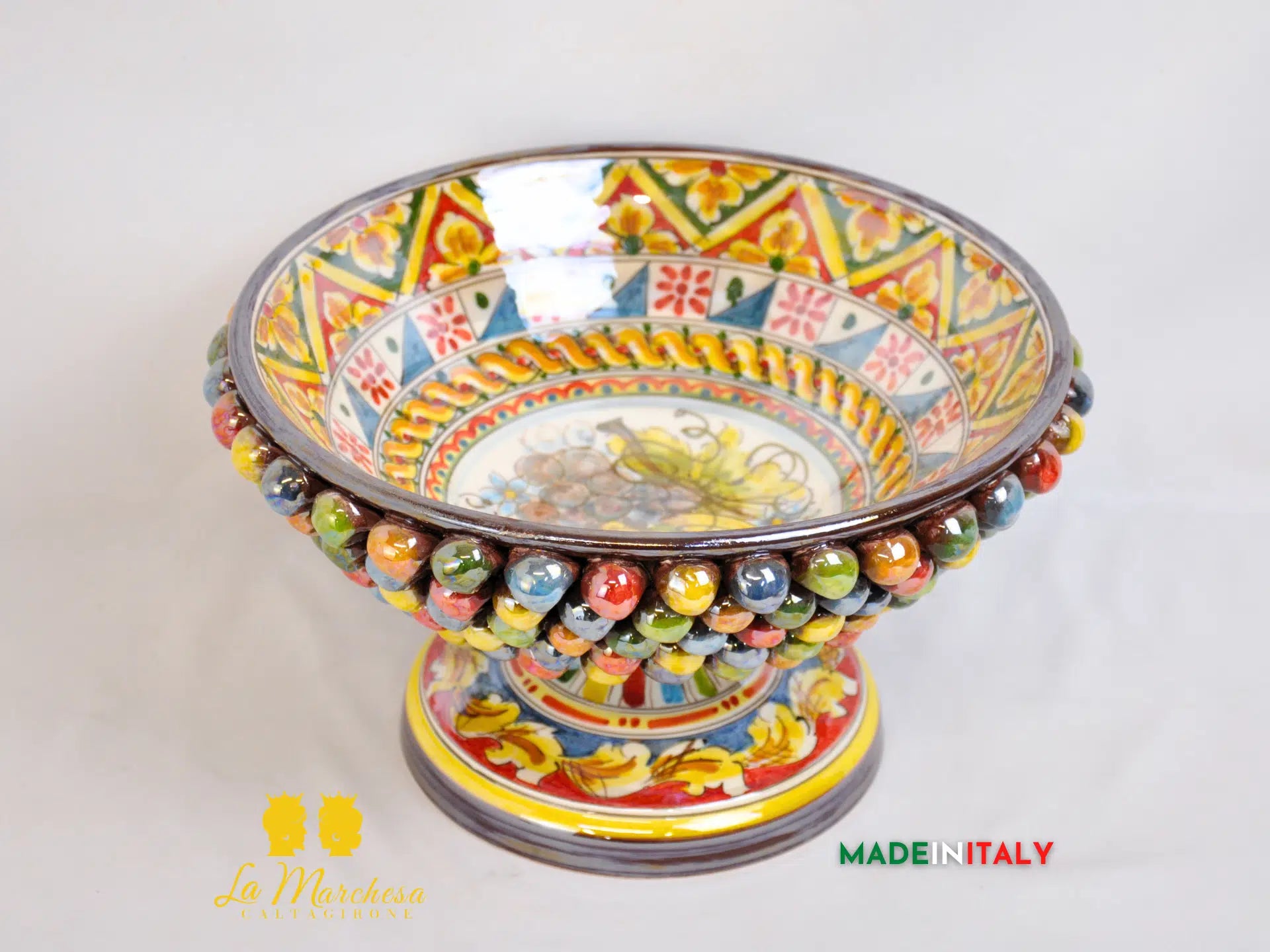 Cetrotavola Madreperla in Ceramica di Caltagirone 32cm - Vari Colori