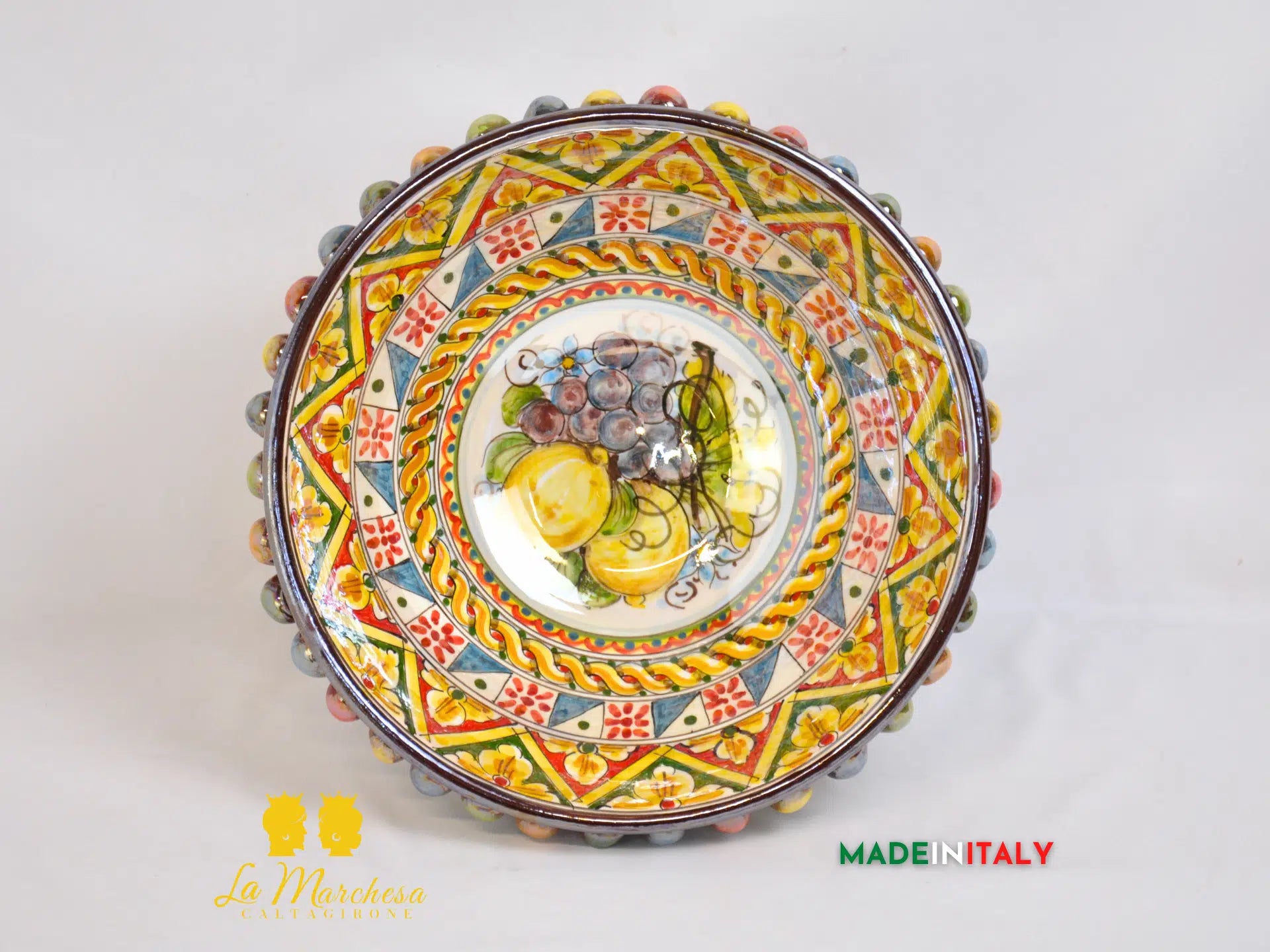 Cetrotavola Madreperla in Ceramica di Caltagirone 32cm - Vari Colori