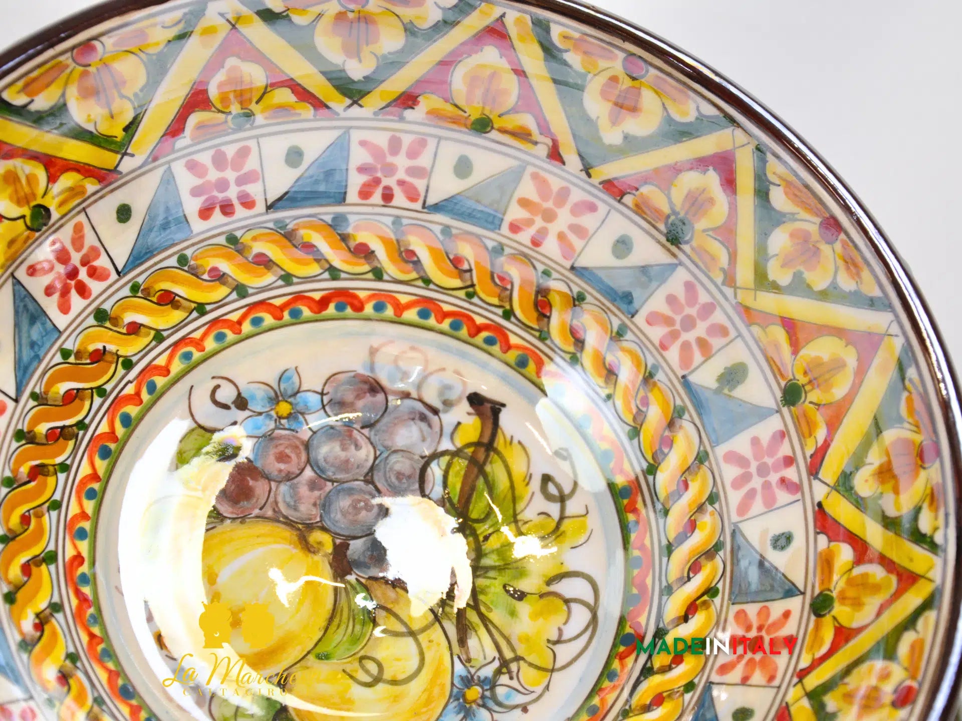 Cetrotavola Madreperla in Ceramica di Caltagirone 32cm - Vari Colori