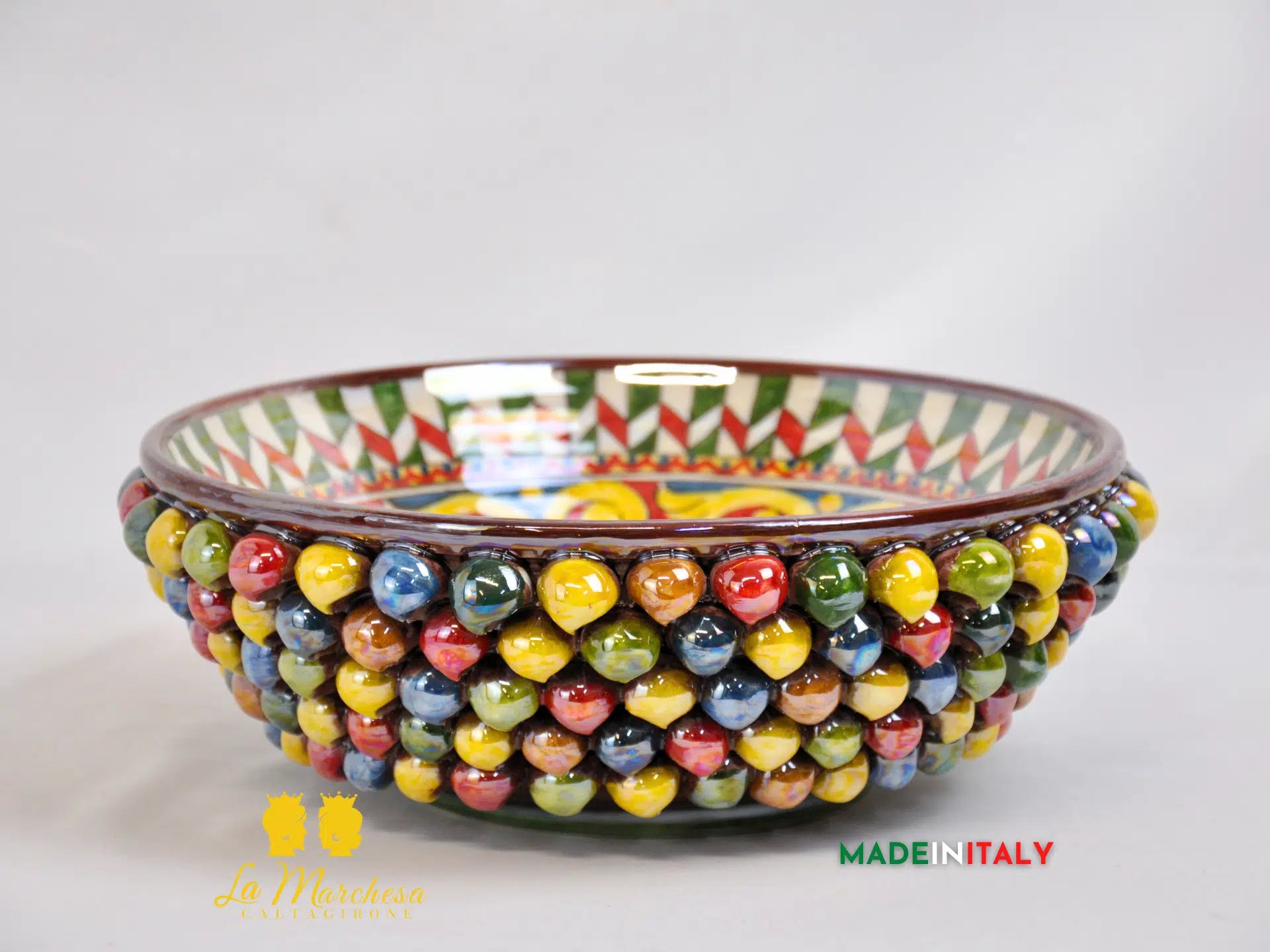 Cetrotavola Madreperla in Ceramica di Caltagirone 32cm - Vari Colori