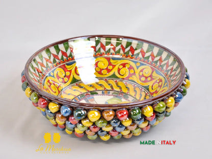 Cetrotavola Madreperla in Ceramica di Caltagirone 32cm - Vari Colori