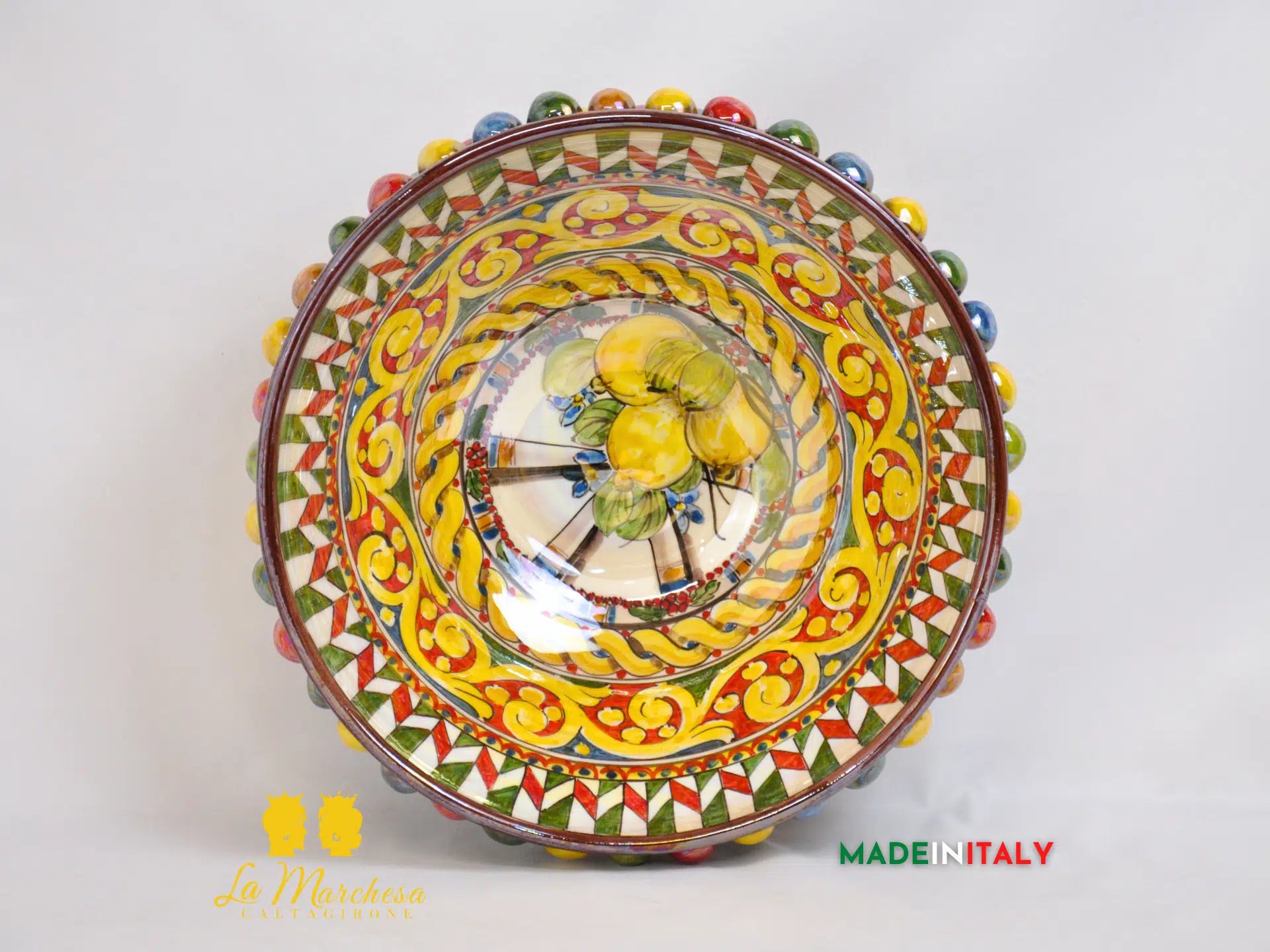 Cetrotavola Madreperla in Ceramica di Caltagirone 32cm - Vari Colori