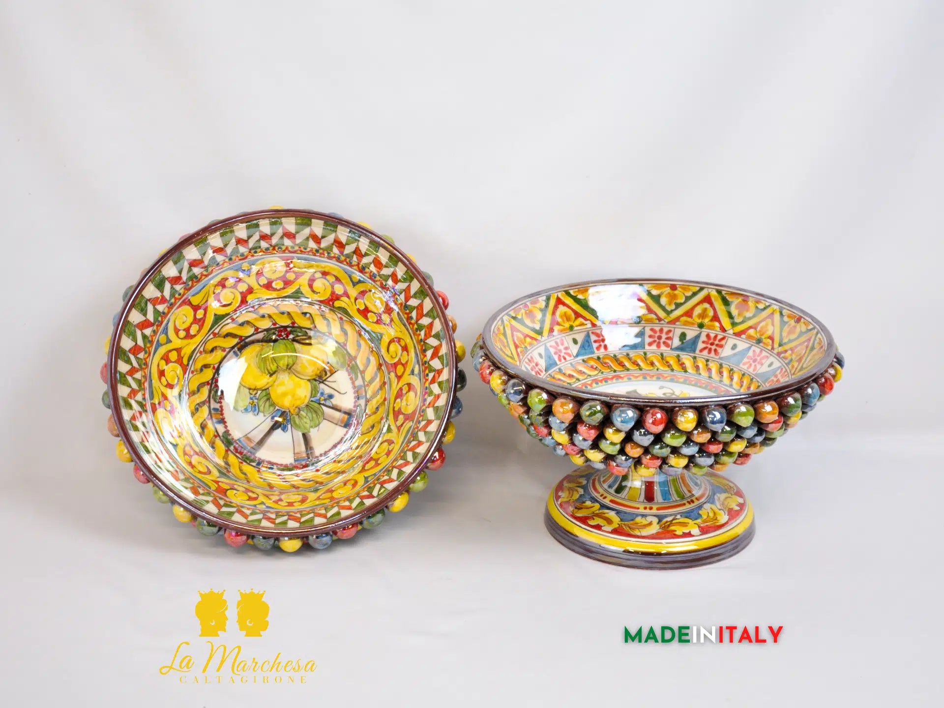 Cetrotavola Madreperla in Ceramica di Caltagirone 32cm - Vari Colori