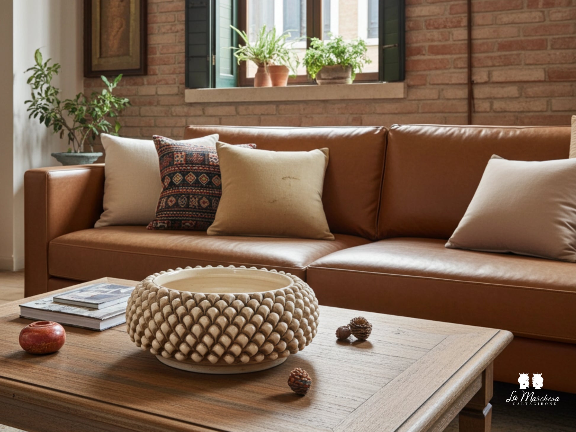 Centrotavola Ciotola Pigna in Ceramica di Caltagirone