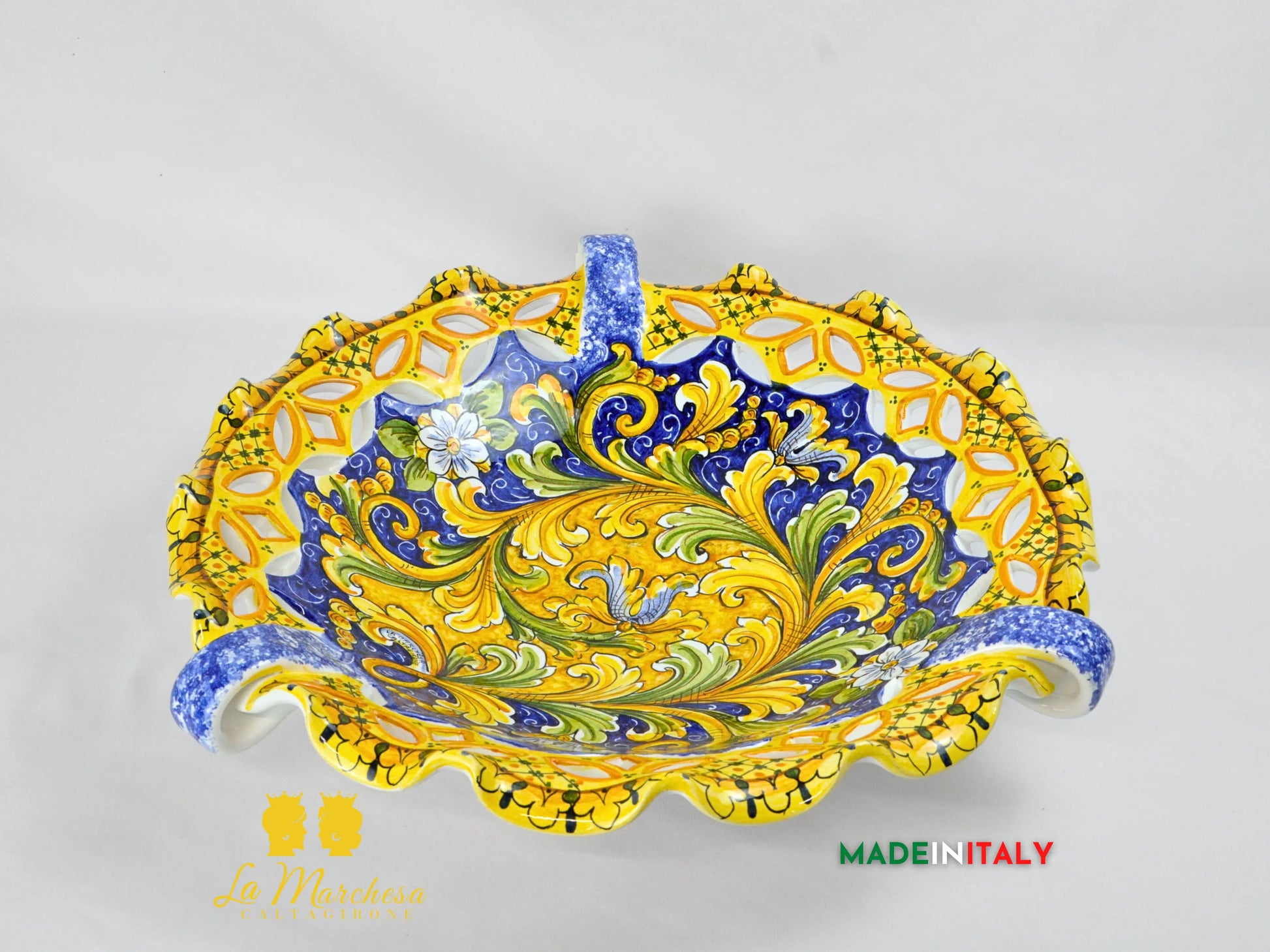 Centrotavola in Pregiata ceramica di Caltagirone 54cm