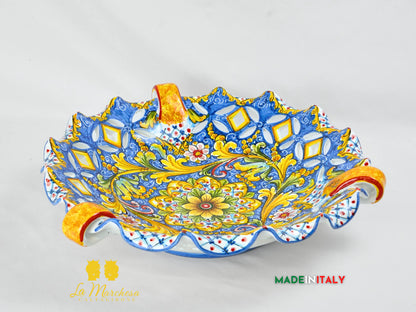 Centrotavola XL Decorato in Ceramica di Caltagirone - Varie Misure