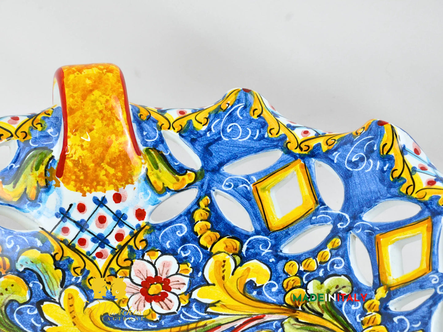 Centrotavola XL Decorato in Ceramica di Caltagirone - Varie Misure