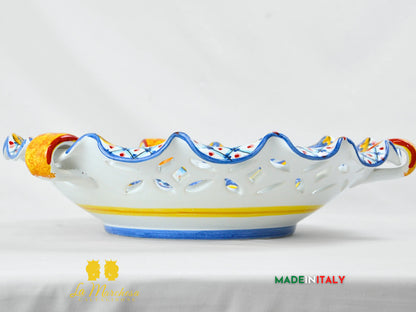 Centrotavola XL Decorato in Ceramica di Caltagirone - Varie Misure