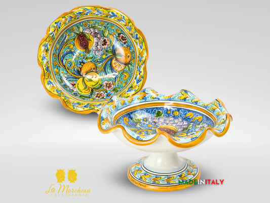 Centrotavola Decoro frutta in Ceramica di Caltagirone - Vari Decori