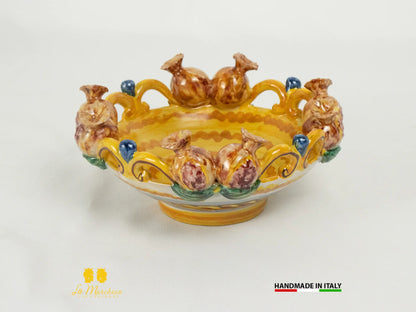 Ciotolina in Ceramica di Caltagirone Frutta applicata
