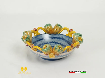 Ciotolina in Ceramica di Caltagirone Frutta applicata