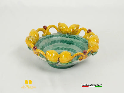 Ciotolina in Ceramica di Caltagirone Frutta applicata