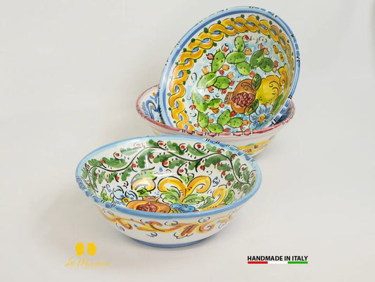 Ciotola in Ceramica di Caltagirone ornato frutta 25cm