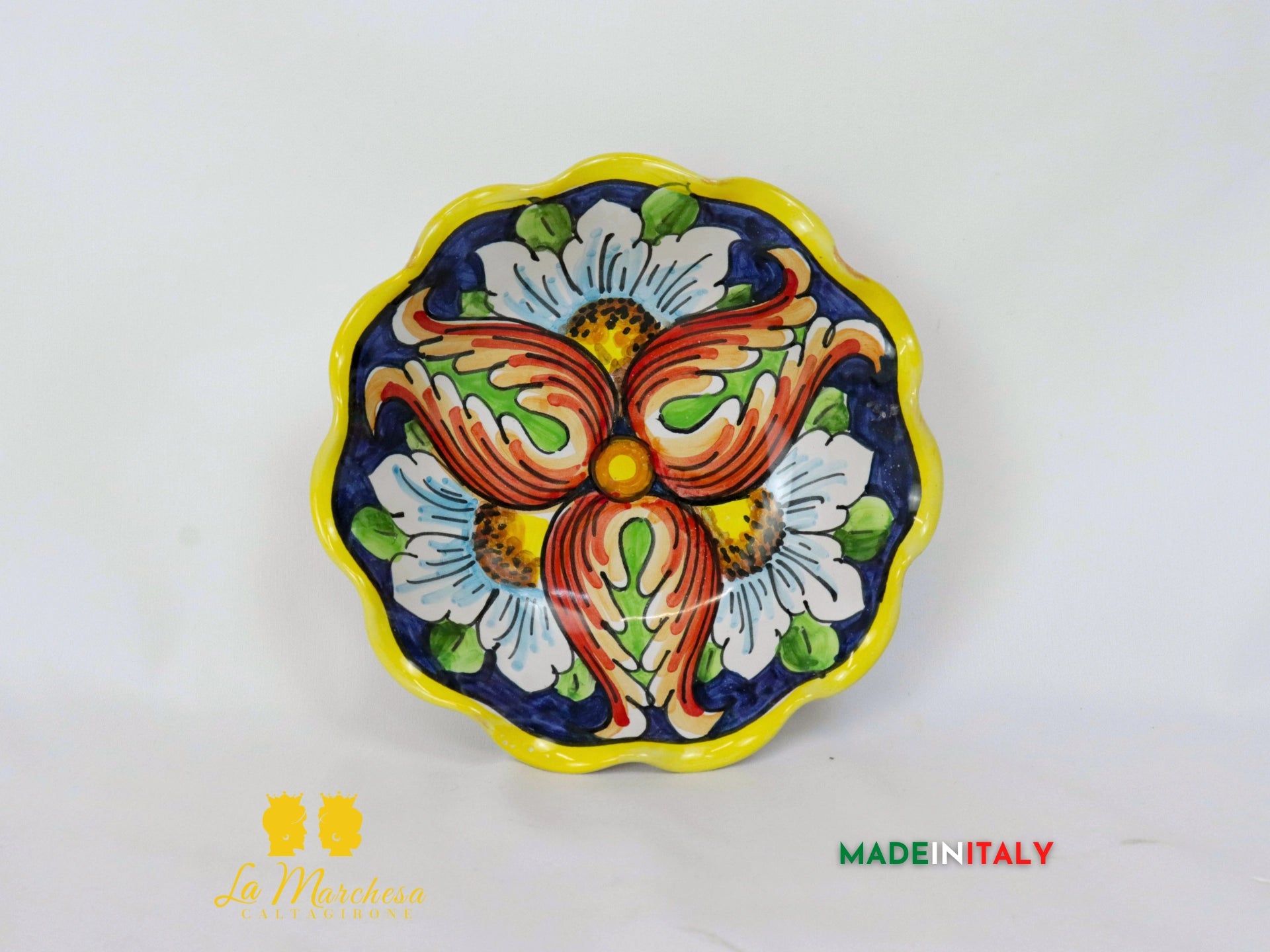 Ciotola Orlata Decorata in Ceramica di Caltagirone - Vari Modelli