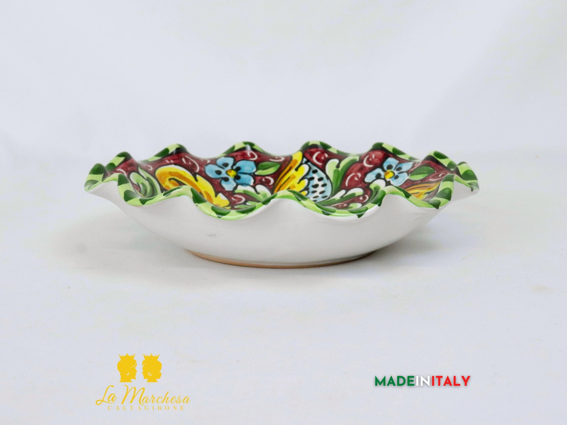 Ciotola Orlata Decorata in Ceramica di Caltagirone - Vari Modelli