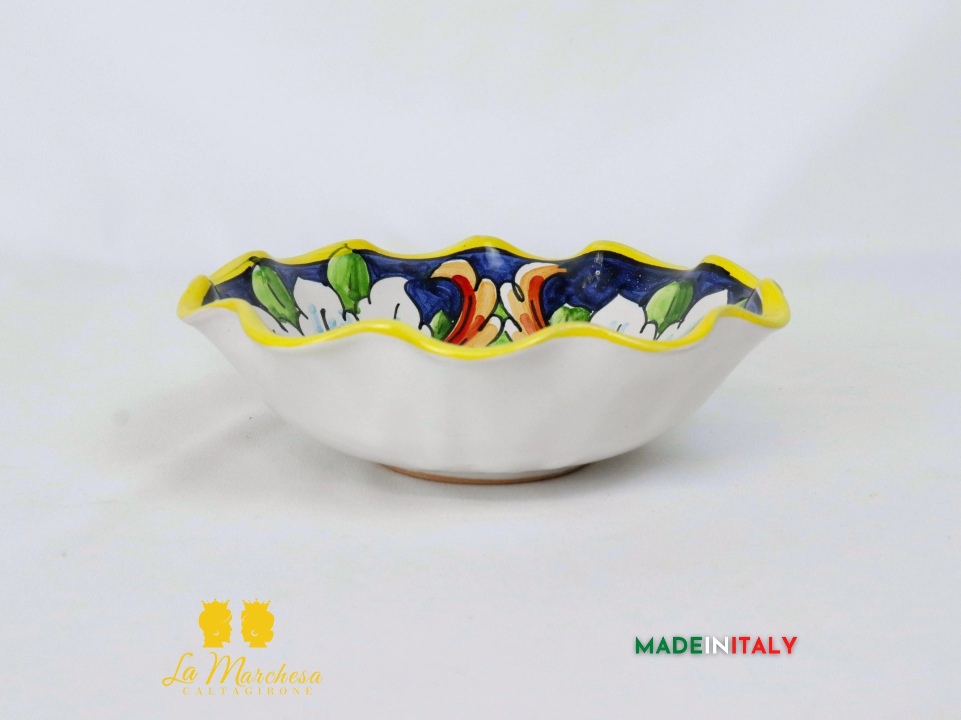 Ciotola Orlata Decorata in Ceramica di Caltagirone - Vari Modelli