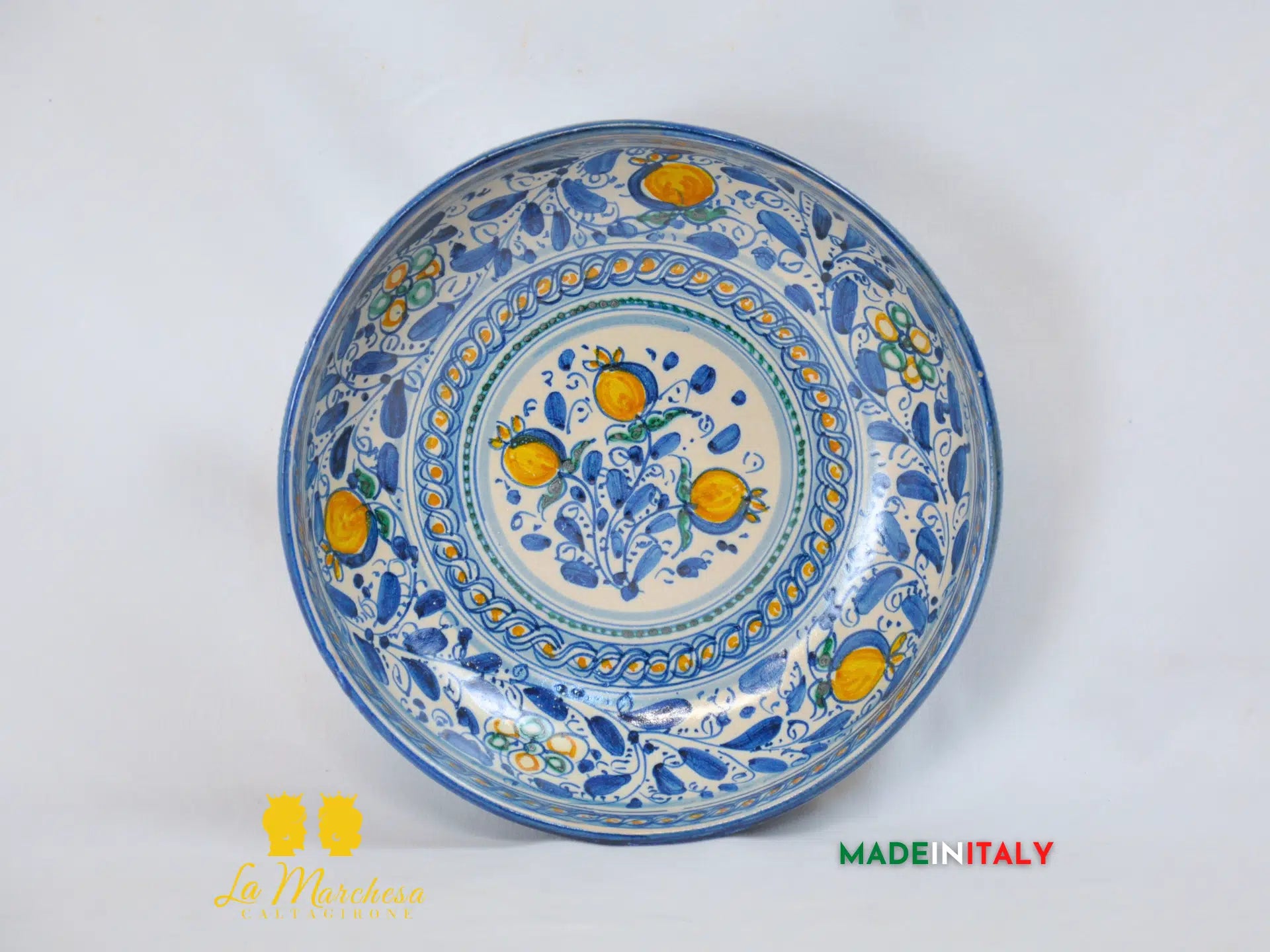 Ciotola Decoro '600 in Ceramica di Caltagirone Serie DELUXE - Varie MisureC