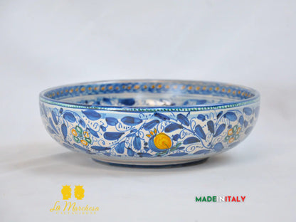 Ciotola Decoro '600 in Ceramica di Caltagirone Serie DELUXE - Varie Misure