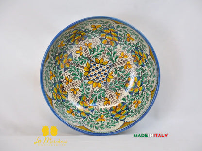 Ciotola Decoro '600 in Ceramica di Caltagirone Serie DELUXE - Varie Misure