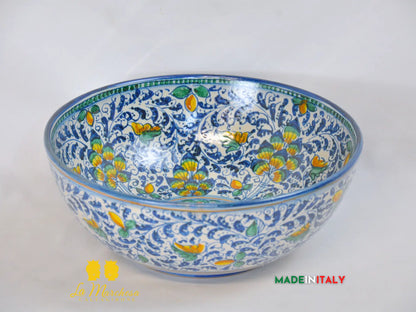 Ciotola Decoro '600 in Ceramica di Caltagirone Serie DELUXE - Varie Misure