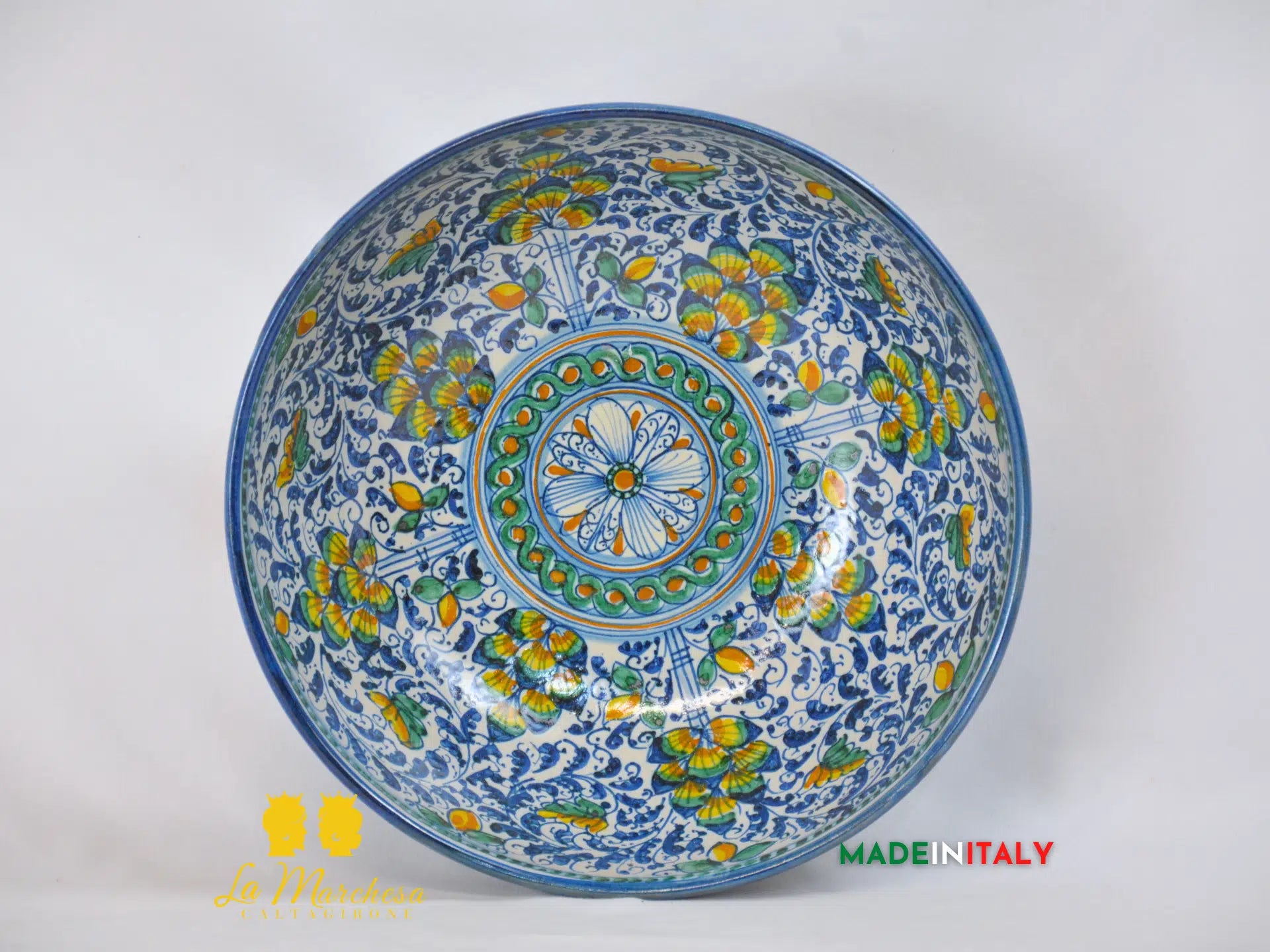 Ciotola Decoro '600 in Ceramica di Caltagirone Serie DELUXE - Varie Misure