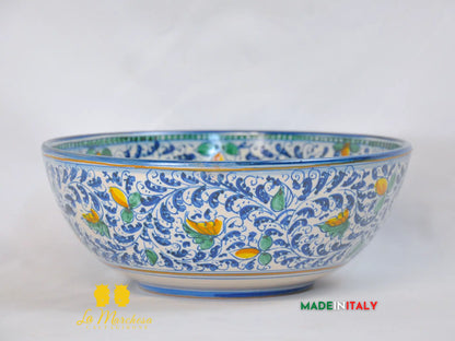 Ciotola Decoro '600 in Ceramica di Caltagirone Serie DELUXE - Varie Misure