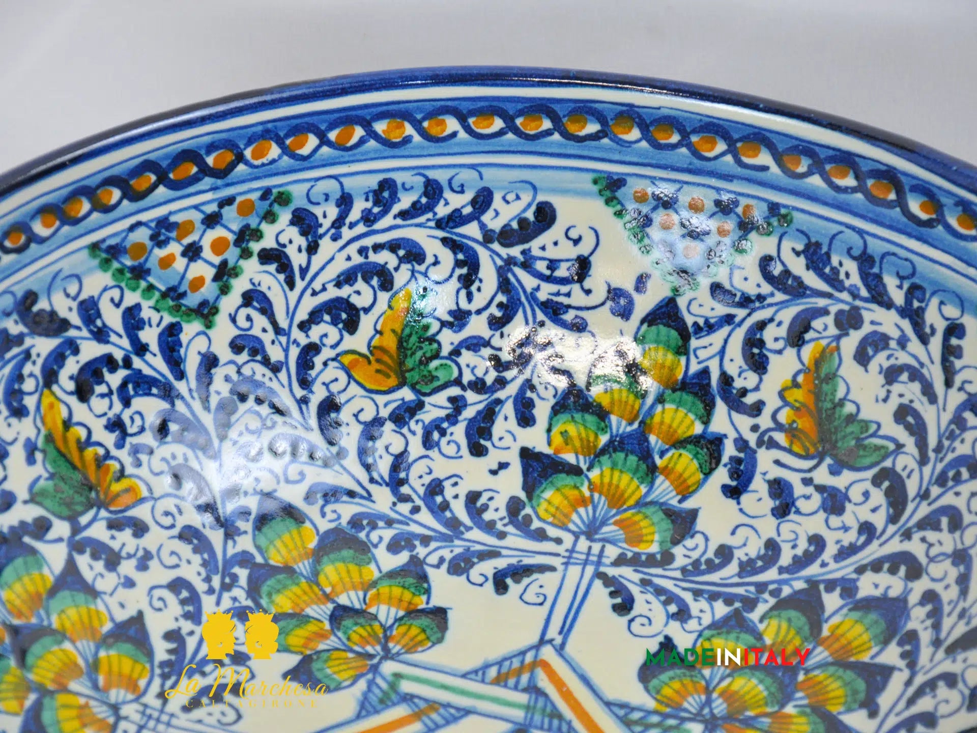 Ciotola Decoro '600 in Ceramica di Caltagirone Serie DELUXE - Varie Misure