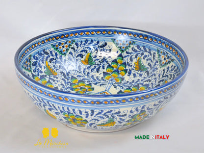 Ciotola Decoro '600 in Ceramica di Caltagirone Serie DELUXE - Varie Misure