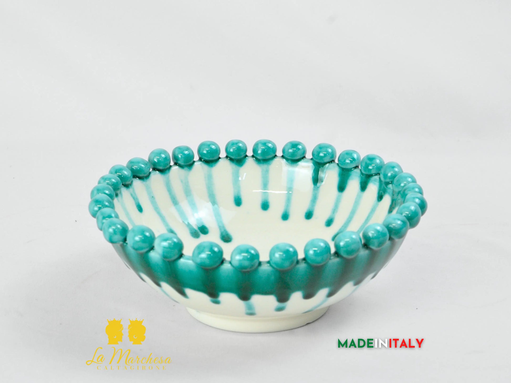 FINE SERIE - Centrotavola Ciotola Pigna in Ceramica di Caltagirone 21 cm