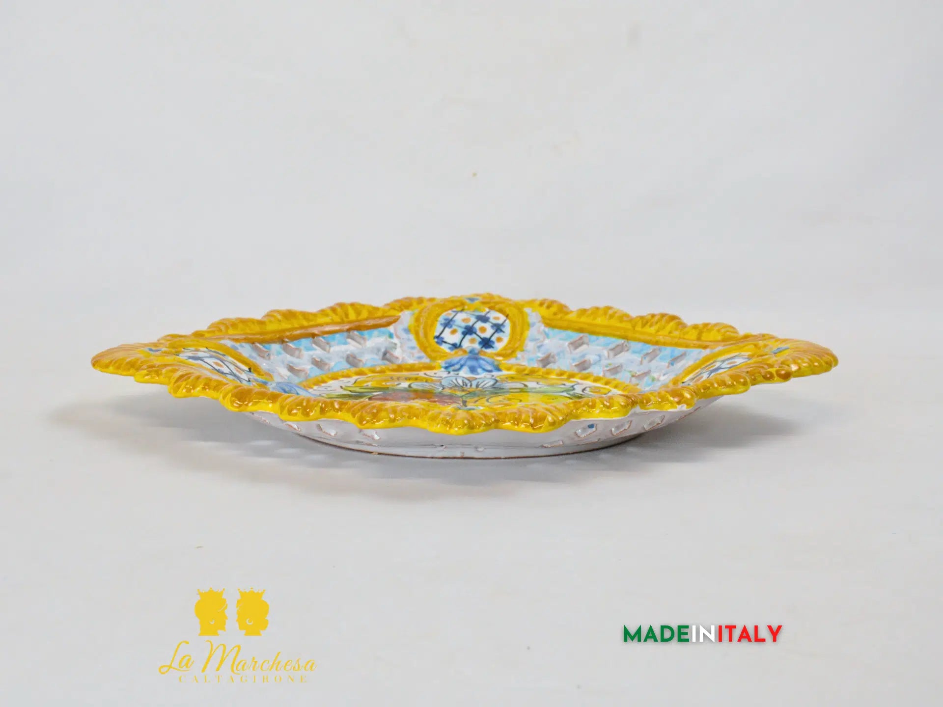 Vassoio Merlato Frutta in Ceramica di Caltagirone 35cm