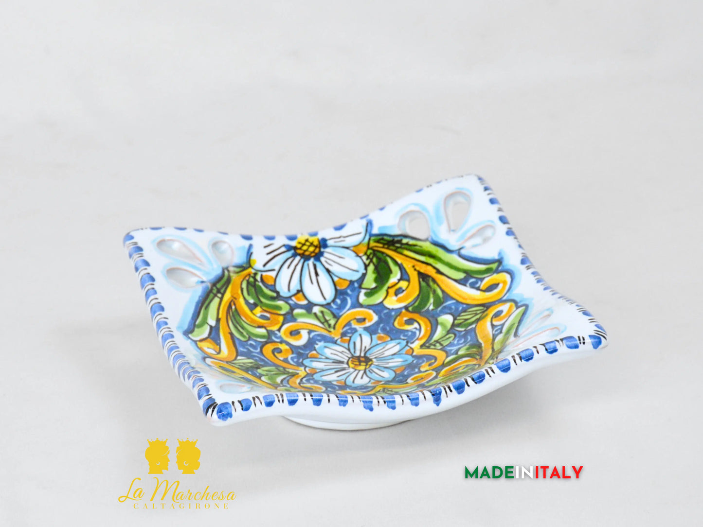 Ciotola Svuotatasche in Ceramica di Caltagirone 17cm - Vari Colori