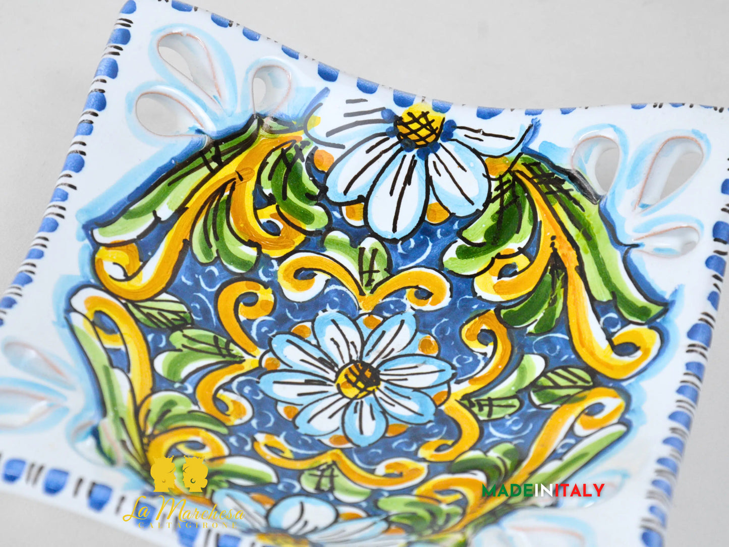 Ciotola Svuotatasche in Ceramica di Caltagirone 17cm - Vari Colori