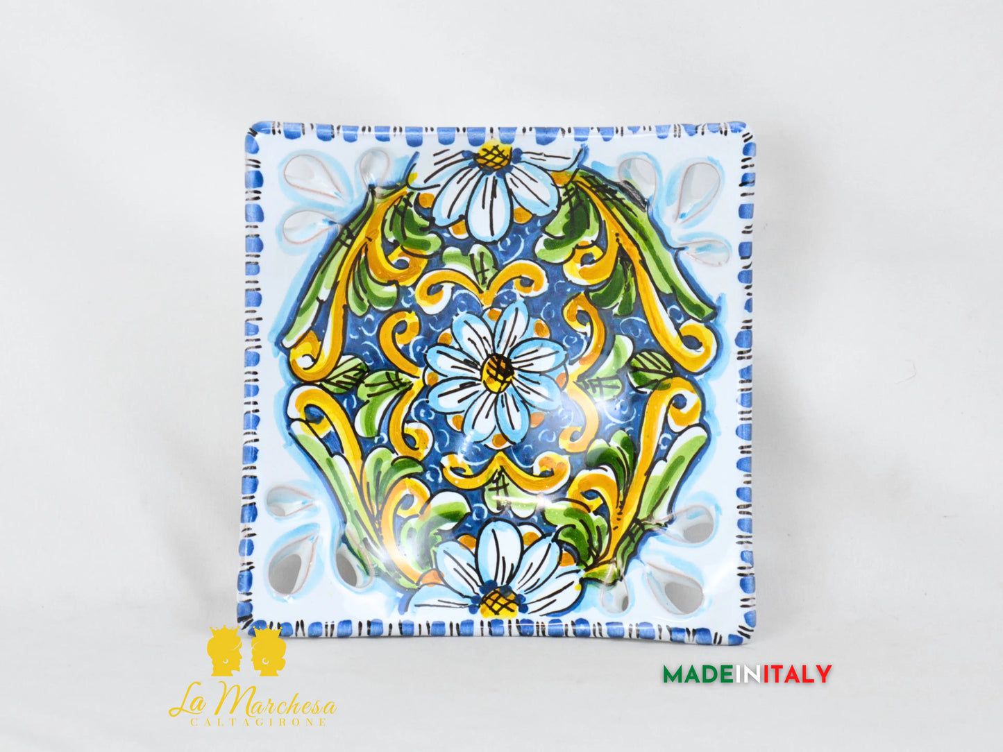 Ciotola Svuotatasche in Ceramica di Caltagirone 17cm - Vari Colori