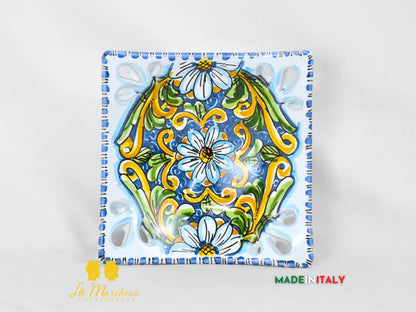 Ciotola Svuotatasche in Ceramica di Caltagirone 17cm - Vari Colori