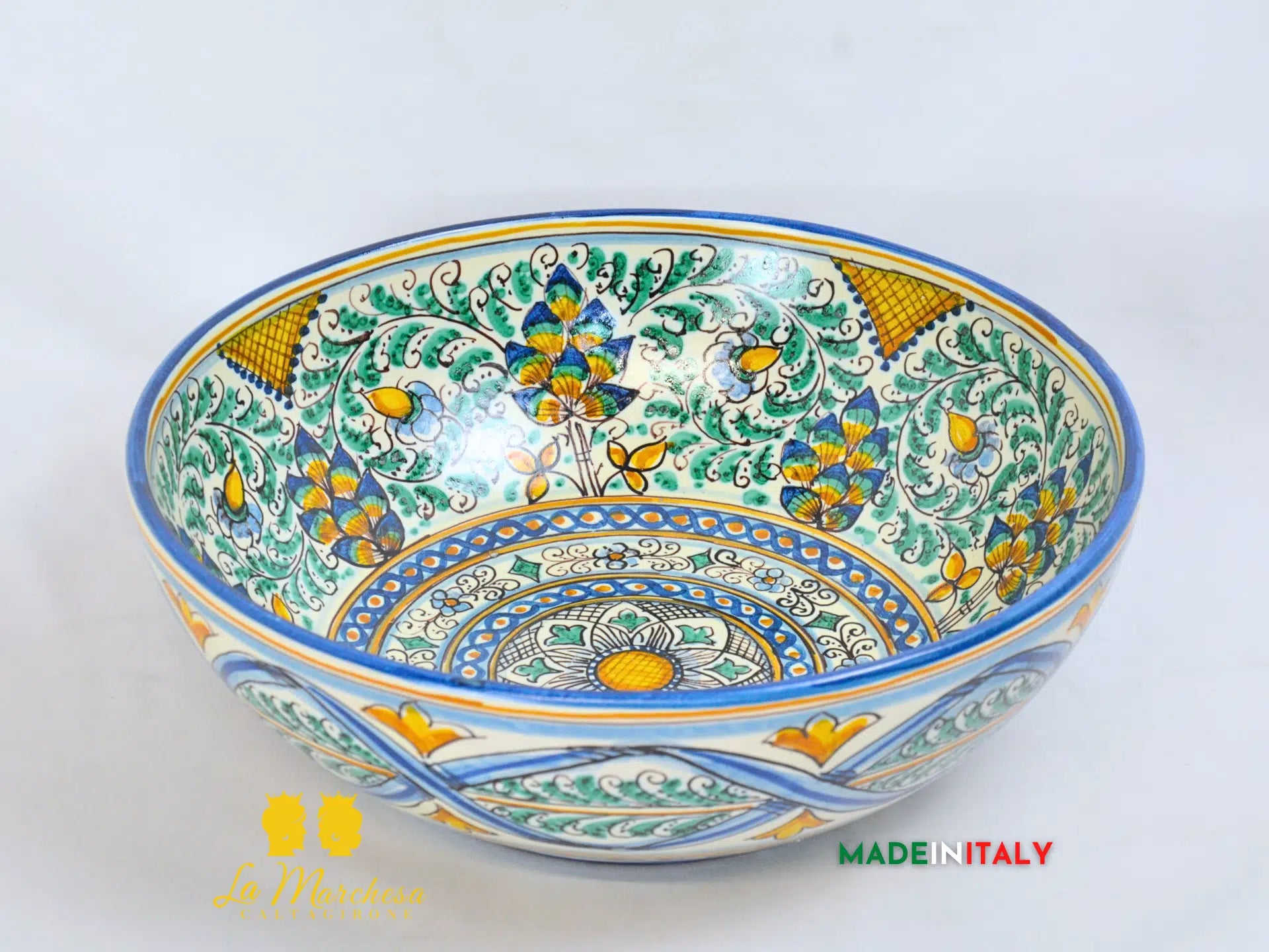 Ciotola Decoro 600 in Ceramica di Caltagirone Serie DELUXE - Varie Misure