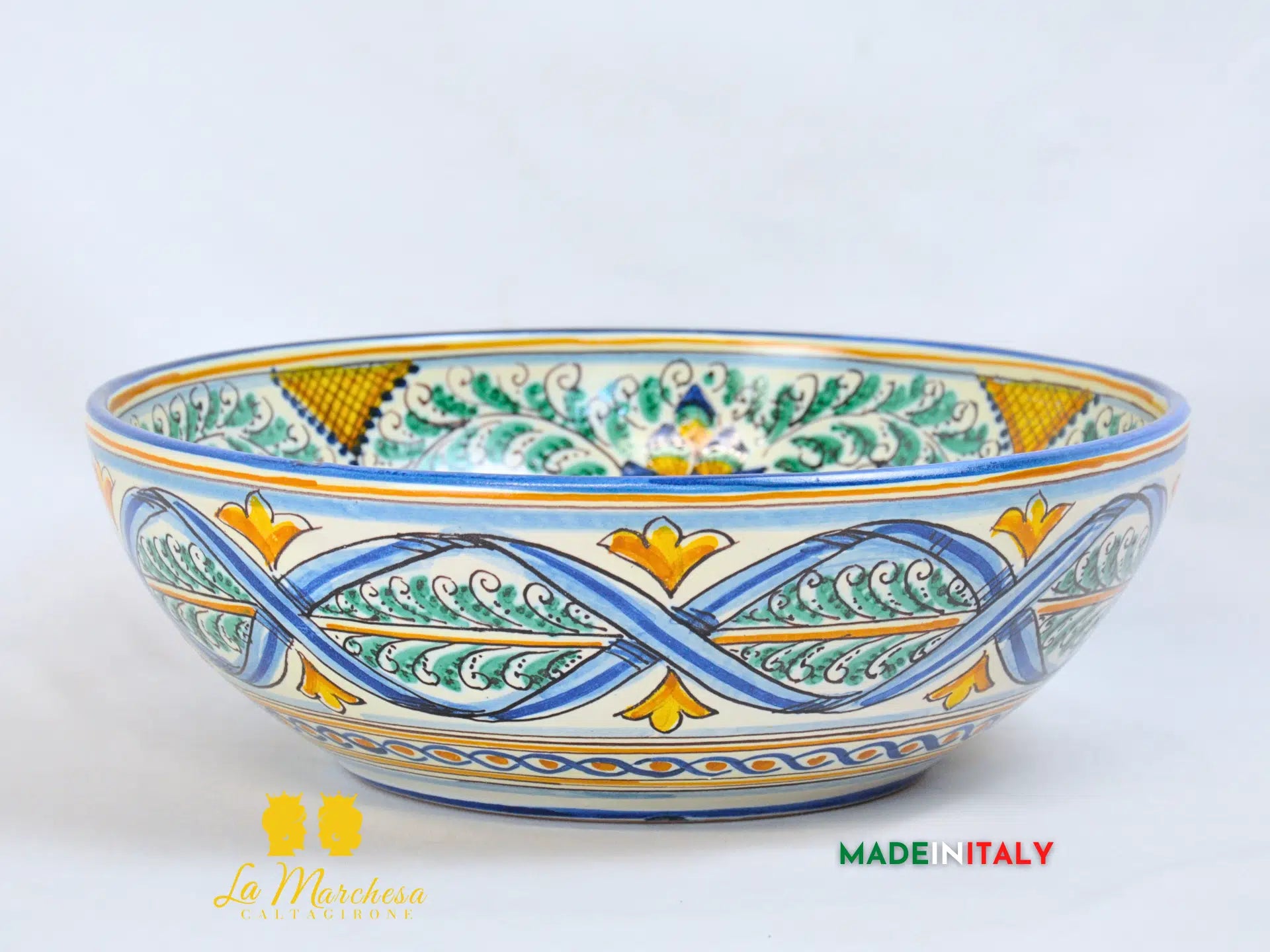 Ciotola Decoro 600 in Ceramica di Caltagirone Serie DELUXE - Varie Misure