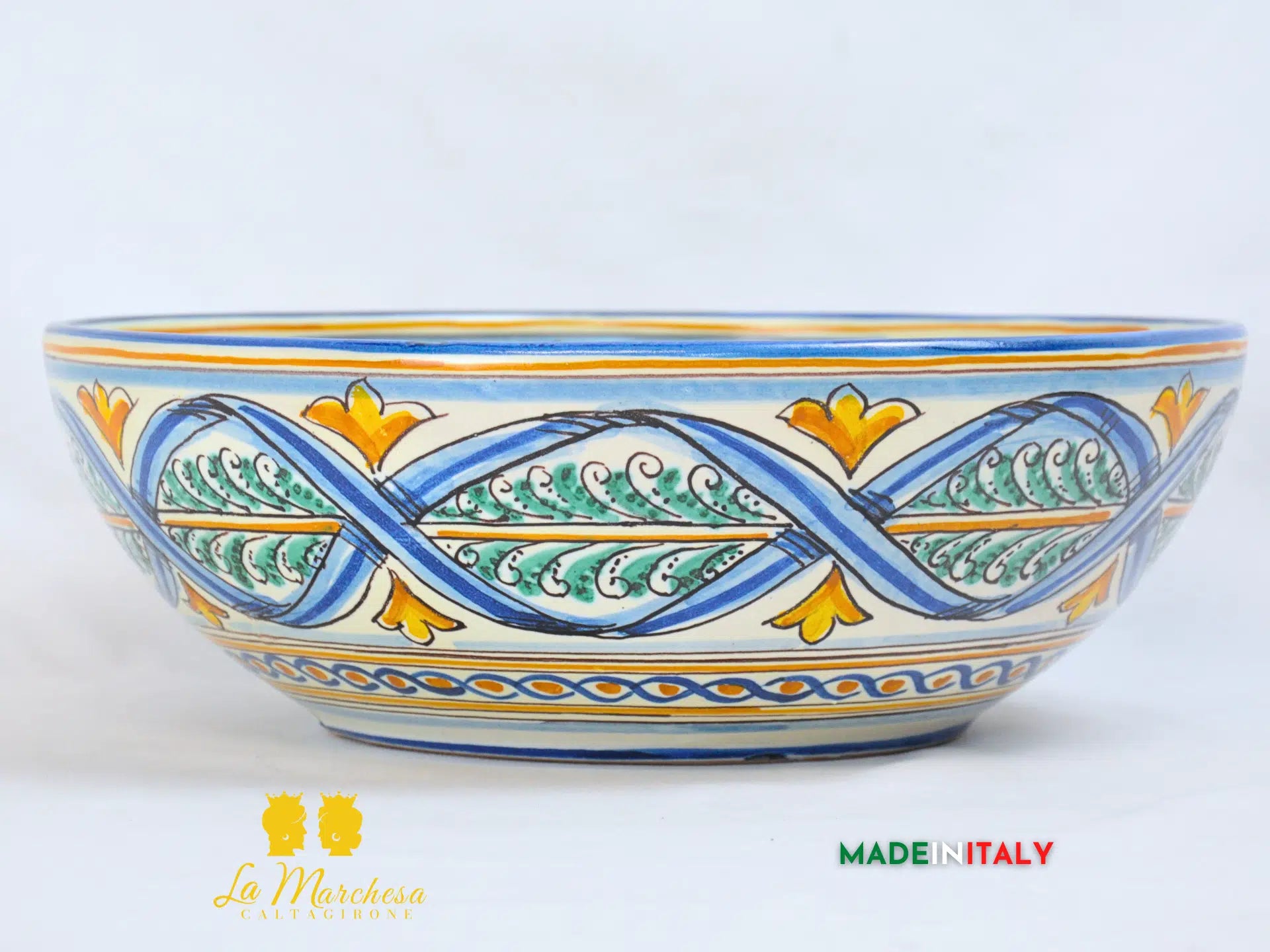 Ciotola Decoro 600 in Ceramica di Caltagirone Serie DELUXE - Varie Misure