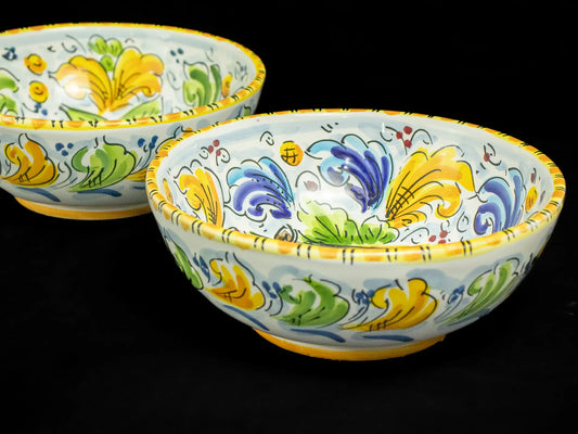 Ciotola tonda in Ceramica di Caltagirone ornato frutta 20cm