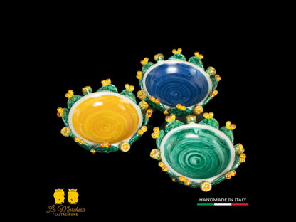 Ciotolina in Ceramica di Caltagirone Frutta applicata