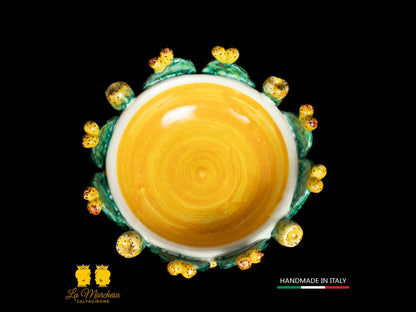 Ciotolina in Ceramica di Caltagirone pale fichi d'india - Vari colori
