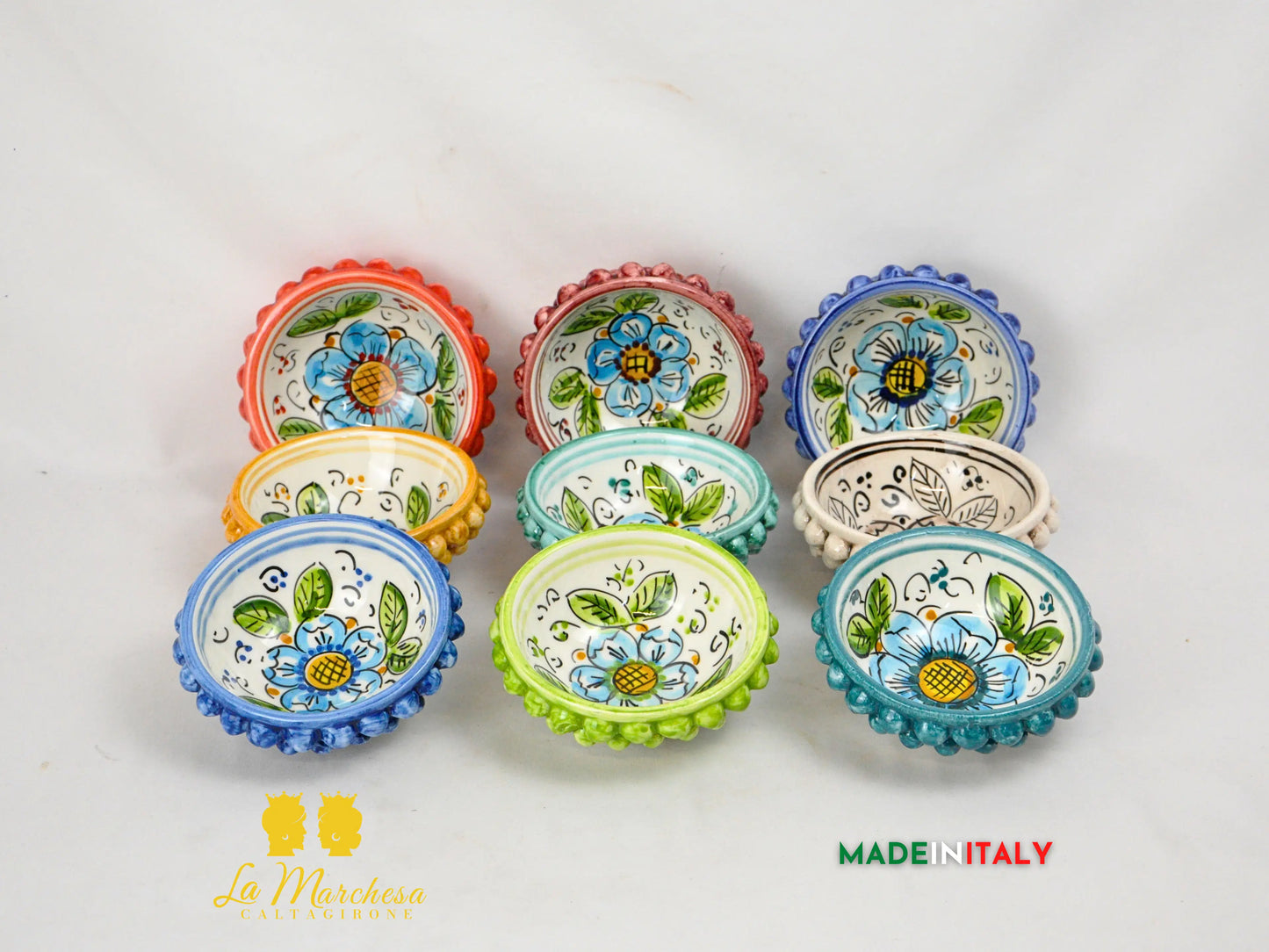 Ciotolina in Ceramica di Caltagirone Pigna 13cm - Vari Colori