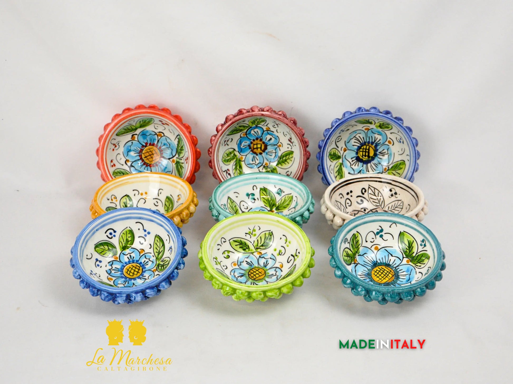 Ciotolina in Ceramica di Caltagirone Pigna 13cm - Vari Colori