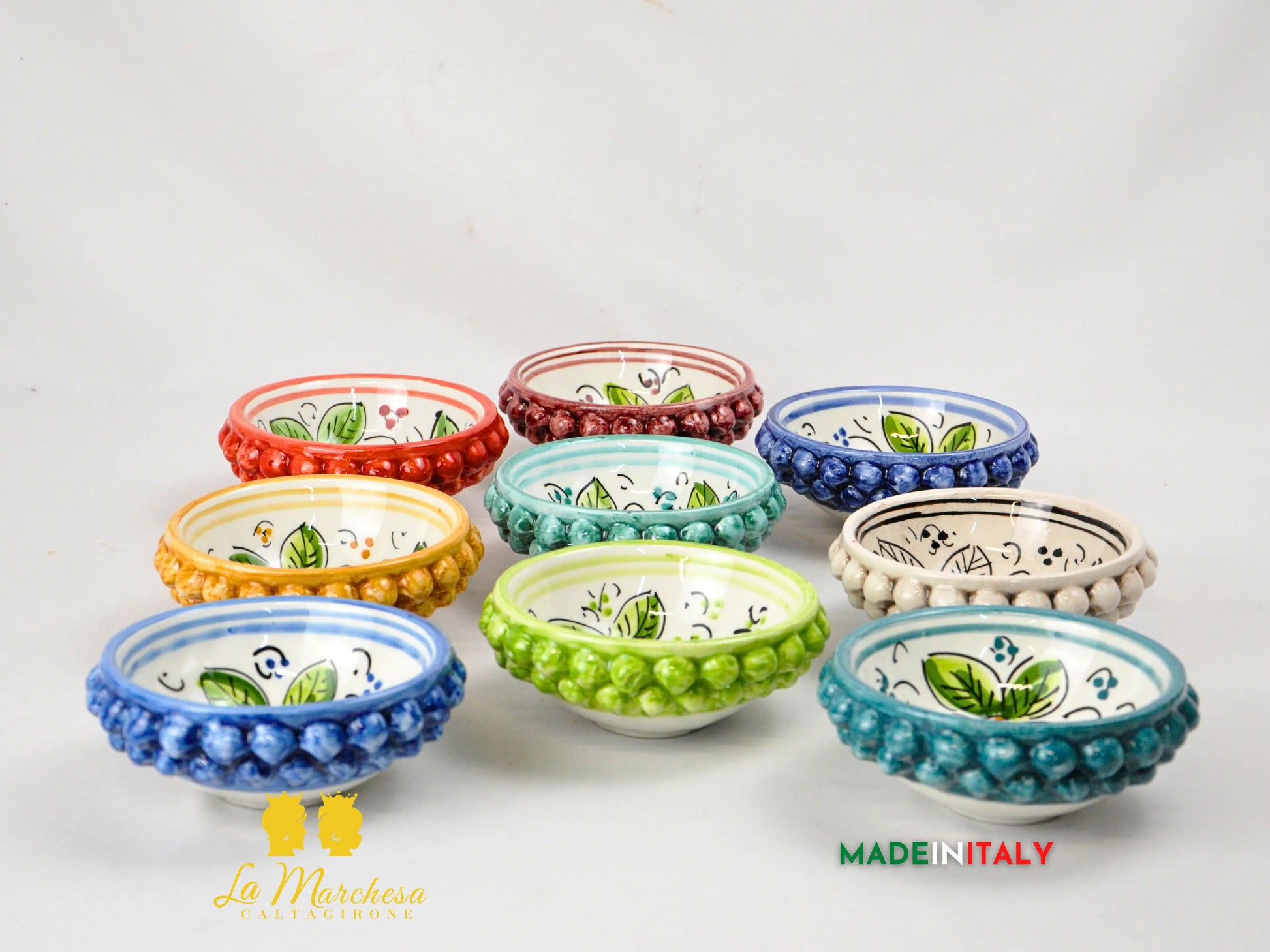 Ciotolina in Ceramica di Caltagirone Pigna 13cm - Vari Colori